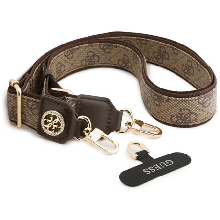 Guess Universal Crossbody Strap 4G Tether Patch Strass Metal Logo - Universeller Handyriemen / Lanyard (braun)
