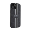 Guess 4G Étui MagSafe à rayures imprimées - iPhone 15 (noir)