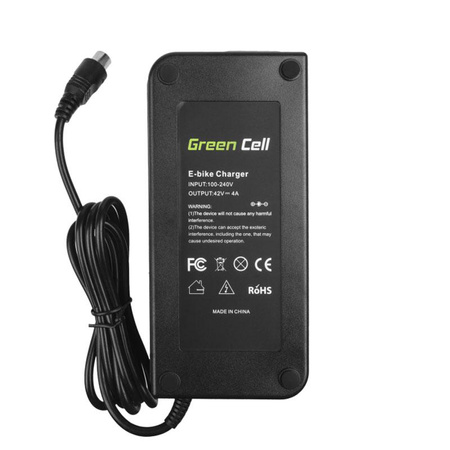 Green Cell - Ładowarka 42V 4A (RCA) do Baterii Roweru Elektrycznego 36V