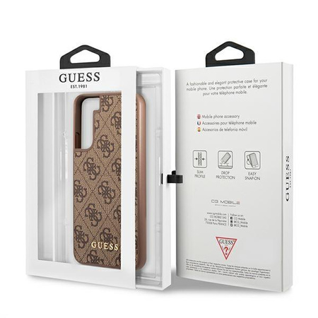 Guess 4G Metall Gold Logo - Samsung Galaxy S22 Gehäuse (braun)
