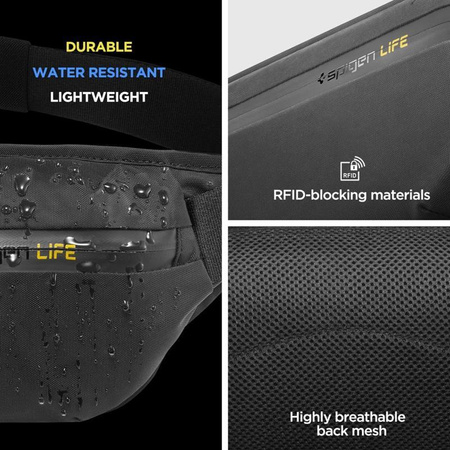 Spigen KD411 Waist Bag Klasden - Taška na telefon / Ledvinka (Černá)