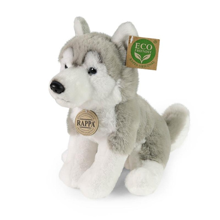 Rappa - Plüsch realistische Figur Husky Hund sitzend 23 cm Eco-Friendly Soft Collection
