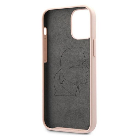 Karl Lagerfeld Fullbody Silicone Iconic - pouzdro pro iPhone 12 / 12 Pro (světle růžové)