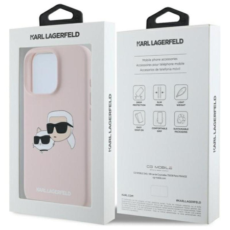 Karl Lagerfeld Silicone Double Heads Print MagSafe - Case iPhone 16 Pro Max (pink)