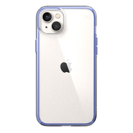 Speck Presidio Perfect-Clear with Impact Geometry - iPhone 15 Plus / 14 Plus Case with MICROBAN Coating (Clear / Grounded Purple)