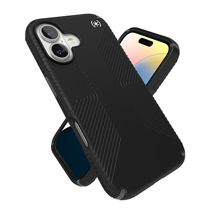 Speck Presidio2 Grip - pouzdro pro iPhone 16 (černé / břidlicově šedé / bílé)