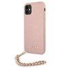Guess Saffiano lánc - iPhone 11 tok (rózsaszín)