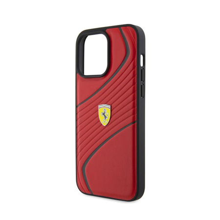 Ferrari Twist Metal Logo - iPhone 15 Pro Max Tasche (Rot)