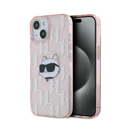 Karl Lagerfeld IML Choupette Head & Monogram - iPhone 15 / 14 / 13 Tasche (rosa)