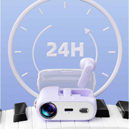 WEKOME S28 Pop Digital Series - Bluetooth V5.3 TWS vezeték nélküli fejhallgató töltőtokkal, projektor funkcióval (fehér)