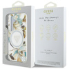 Guess Glitter Flowers Triangle Buttons MagSafe - étui pour Samsung Galaxy S25 (blanc)