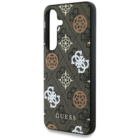 Guess 4G Printed Colored Peony Pattern MagSafe - Etui do Samsung Galaxy S25 (brązowy)
