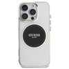 Guess IML Metallfarbener Kreis Klassisches Logo MagSafe - Gehäuse für iPhone 16 Pro (schwarz)