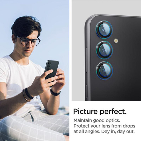 Spigen Optik Pro GLAS.TR EZ Fit kameravédő 2-Pack - Lencsevédő üveg Samsung Galaxy S23 FE készülékhez (2 db) (Fekete)
