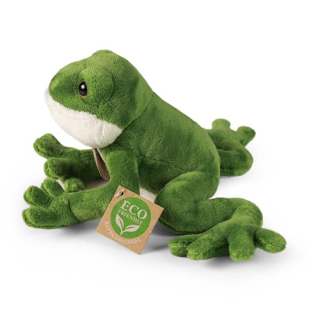 Rappa - Plyšový realistický maskot žáby zelený 15 cm Ekologicky šetrný