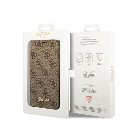Guess 4G Metal Camera Outline Booktype Case - Case for iPhone 14 (Brown)