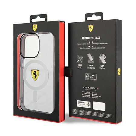 Ferrari Outline Magsafe - Schutzhülle für iPhone 14 Pro Max (Transparent)