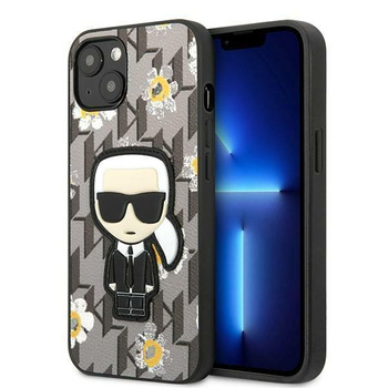Karl Lagerfeld Iconic Karl Flower - pouzdro pro iPhone 13 Mini (šedé)
