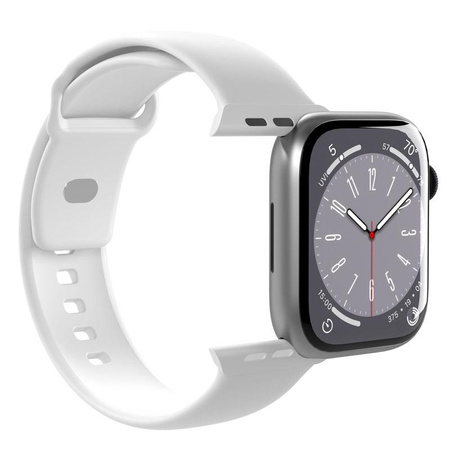 PURO ICON - Elastický řemínek pro Apple Watch 44/45/46/49 mm (S/M a M/L) (bílý)