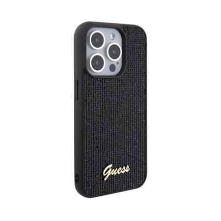 Guess Disco Metal Script - pouzdro pro iPhone 15 Pro Black)