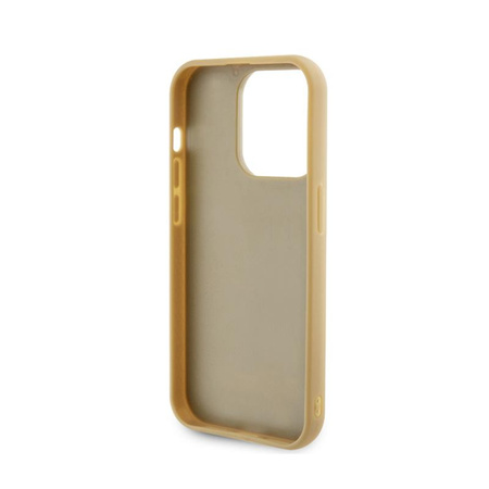 Guess Disco Metal Script - Case for iPhone 15 Pro (Gold)