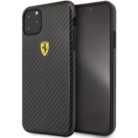 Coque rigide Ferrari On Truck Racing Shield - Coque iPhone 11 Pro (Effet carbone/noir)
