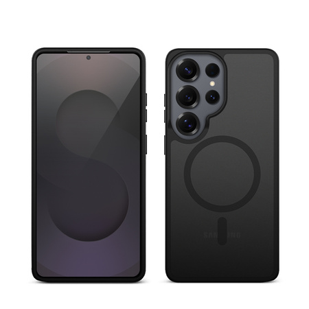 Crong Hybrid Matte Magnetic - MagSafe Hülle für Samsung Galaxy S25 Ultra (Schwarz)