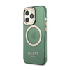 Guess Gold Outline Transluzent MagSafe - iPhone 13 Pro Max Tasche (grün)