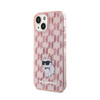 Karl Lagerfeld Monogram Choupette - pouzdro pro iPhone 15 (růžové)
