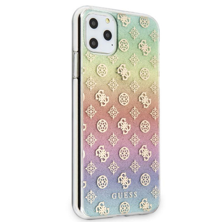Guess 4G Peony Electroplated Pattern - iPhone 11 Pro Max Case (rainbow)