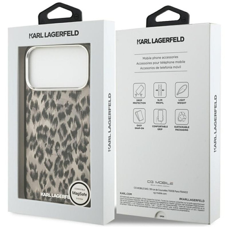 Karl Lagerfeld IML Leopard Pattern MagSafe - Case for iPhone 17 Pro Max (brown)