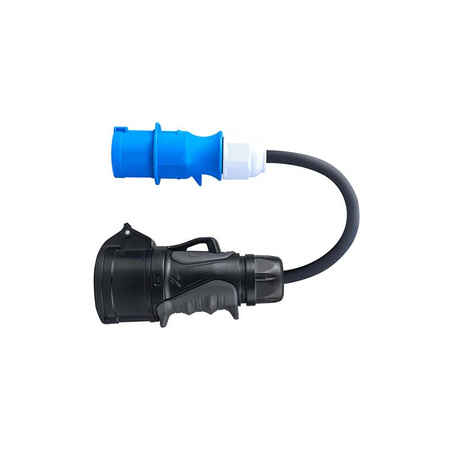 Zöld cella - hálózati adapter Kék CEE 16A 230V 3P a piros CEE 16A 400V 5P-re