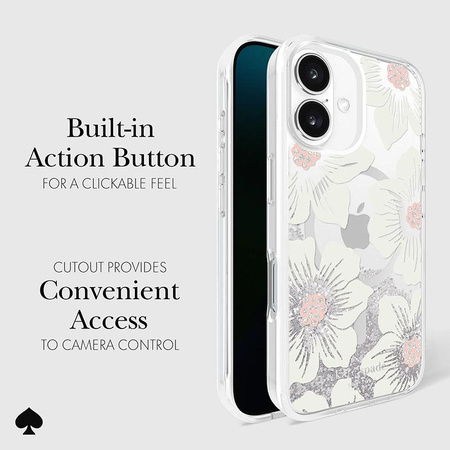 Kate Spade New York Liquid Glitter MagSafe - Case for iPhone 16 (Hollyhock Floral)