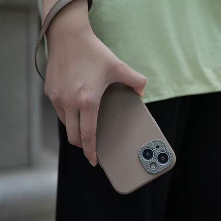 Moshi Napa MagSafe - Ledertasche für iPhone 15 Plus (Woodsmoke Brown)