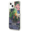 Guess Liquid Glitter Flower – Cover for iPhone 13 mini (Blue)
