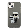Karl Lagerfeld IML Glitter NFT Karl & Choupette - iPhone 14 Plus tok (fekete)