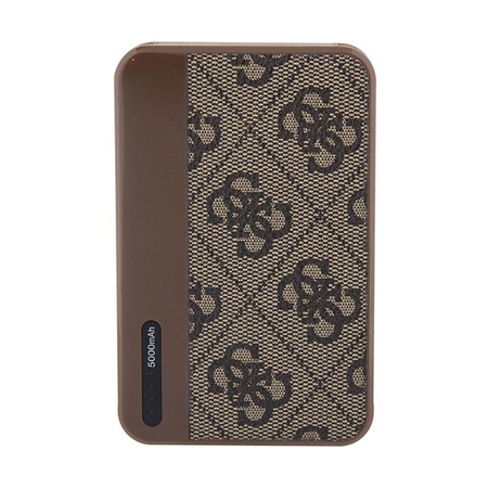 Guess 4G Leder Metall Logo - Power Bank 5000 mAh 15W (braun)