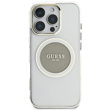 Guess IML Metal Colored Circle Classic Logo MagSafe - Case for iPhone 16 Pro Max (gray)