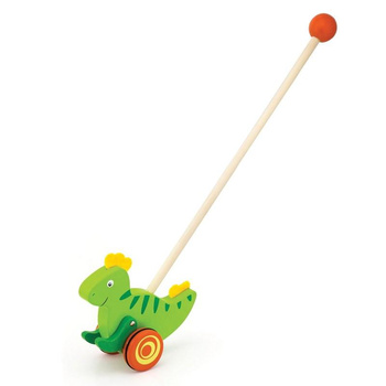 Viga Toys - Fából készült dinoszaurusz tolókocsi