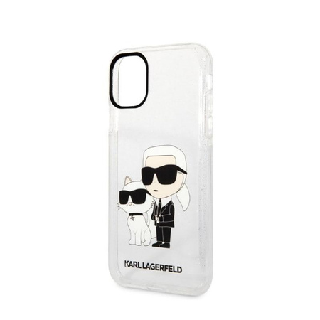 Karl Lagerfeld IML Glitter NFT Karl & Choupette - iPhone 11 Hülle (Transparent)
