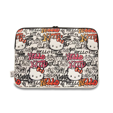 Hello Kitty Zip PU Tagy Graffiti Sleeve - pouzdro na notebook 13" / 14" (béžové)