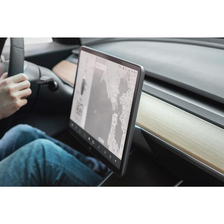 Moshi iVisor AG - Matte protective film for Tesla Model 3/Y center console screen (Black/Clear Matte)