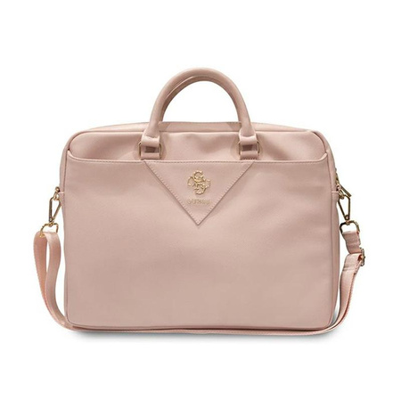 Brašna na počítač Guess Triangle 4G - 15" / 16" brašna na notebook (růžová)