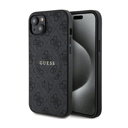 Guess 4G Collection Leather Metal Logo MagSafe - iPhone 15 / 14 / 13 Case (black)