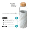 Quokka Flow - Glass water bottle 660 ml (White Stone)