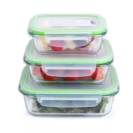 Alpina - zestaw trzech szklanych pojemników na żywność, lunchbox