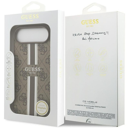 Guess 4G Printed Stripes MagSafe - Pouzdro iPhone Air (hnědé)