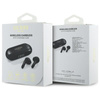 Podlouhlé kovové tištěné logo Guess - sluchátka Bluetooth TWS + nabíjecí pouzdro (černé)