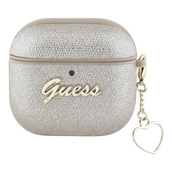 Guess Metallic Script Charm - Étui AirPods 4 (or)