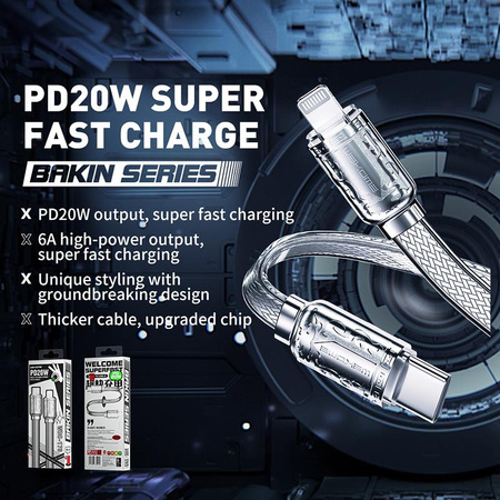 WEKOME WDC-178 Bakin Series - připojovací kabel USB-C k Lightning Fast Charging PD 20W Fast Charging 1 m (stříbrný)